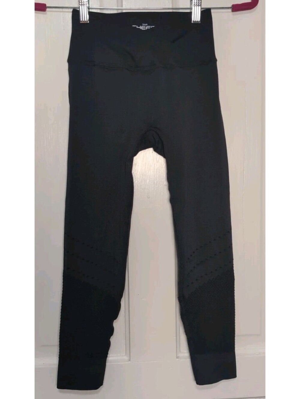 Shefit Black Crossover Waist Workout Compression Leggings Women's S(1383)